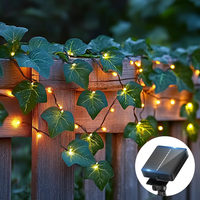Aigostar Lichterkette Solar AußEn 12M 100 Led KüNstlicher Efeu Lichterkette IP65