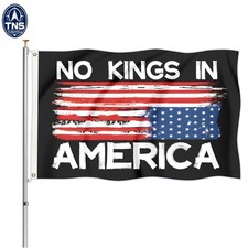 No Kings in America Flag 3x5 ft Outdoor Patriotic Banner Protest Sign Polyester