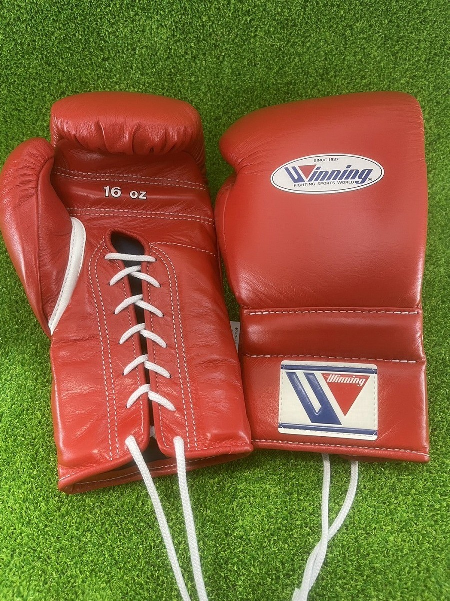 Winning Boxing Gloves MS-600 16oz lace up Type RED | eBay