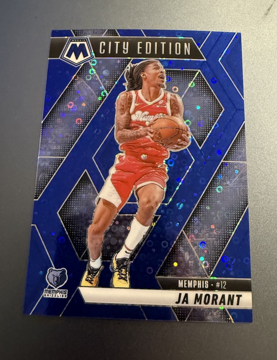JA MORANT 2024-25 Panini MOSAIC CITY EDITION BLUE FAST BREAK MEMPHIS /85 #281