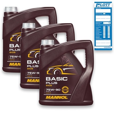 3x 4L Mannol MN8108-4 Basic Plus Getriebeöl 75W-90 API GL-4+ ÖL passend für VW