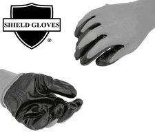 12 Pair Grey Nitrile Dipped Gloves 2XL Nitrile Nylon Work Gloves