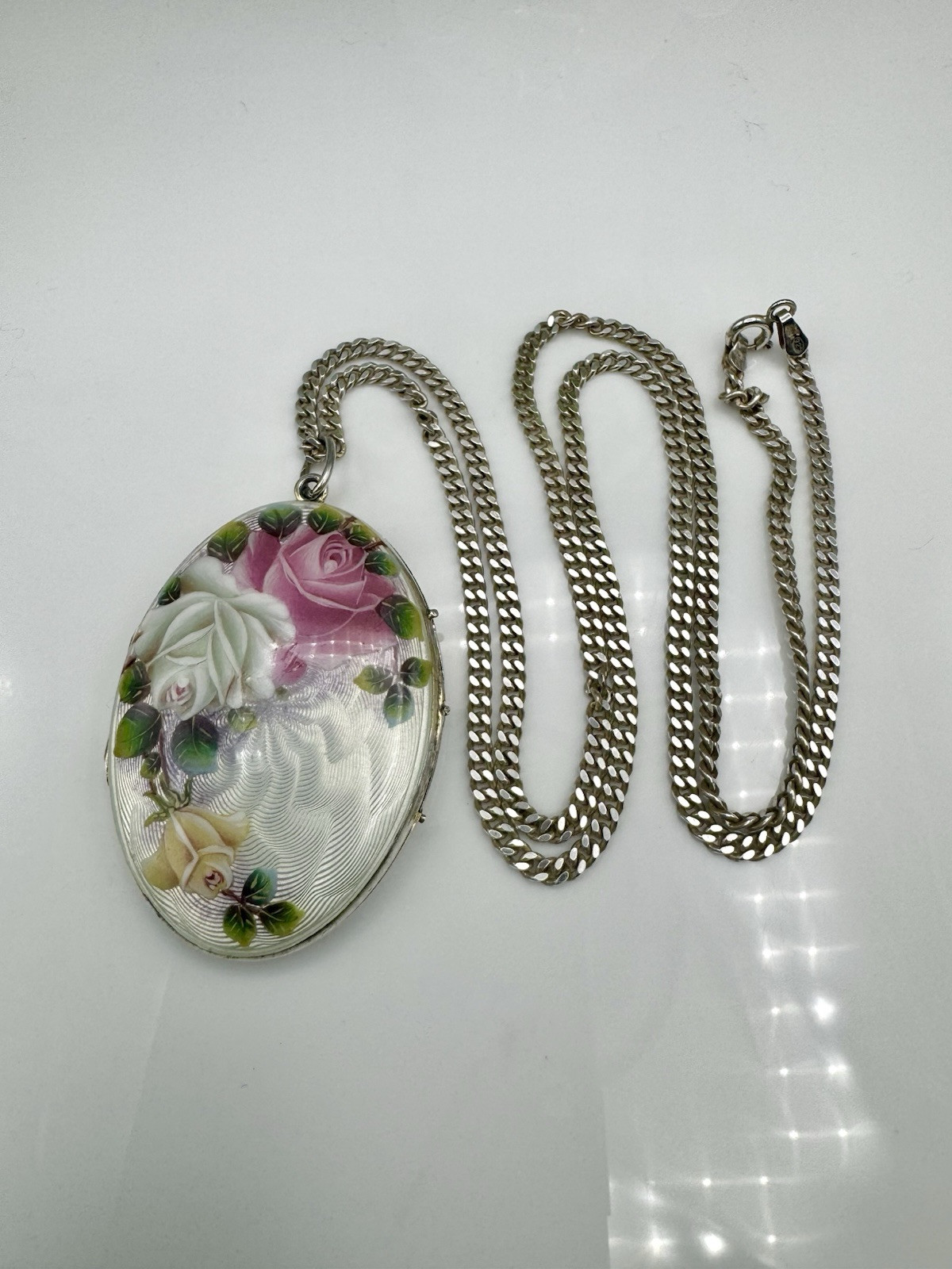 Edwardian Austrian Solid Silver 935 Guilloche Ena… - image 7