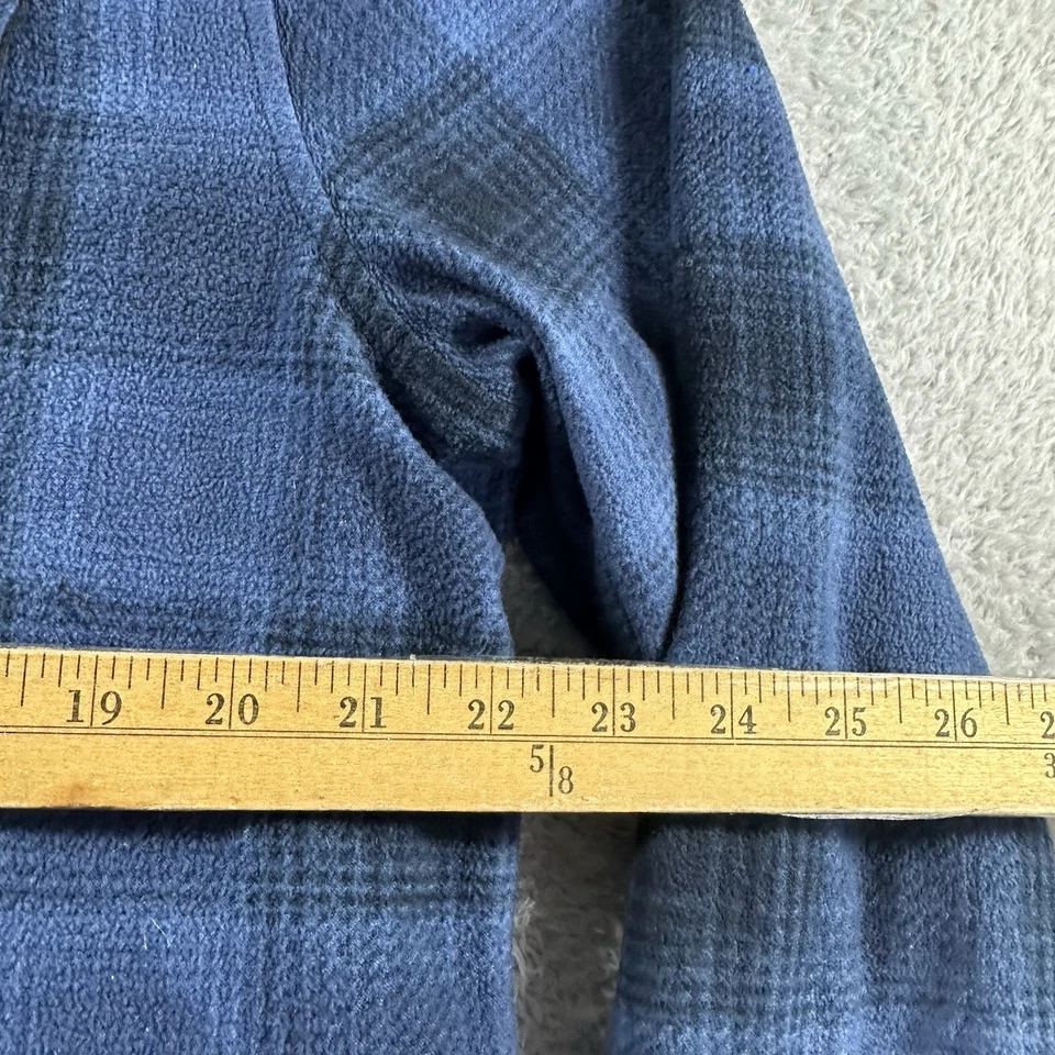 Suéter masculino Urban Pipeline xadrez Sherpa forrado xadrez grande botão encaixe azul - Imagem 4 de 4