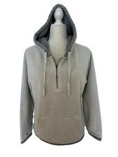 Old Navy Women's Sweatshirt Heather Gray Thick Heavy Sherpa Hoodie Size Medium
