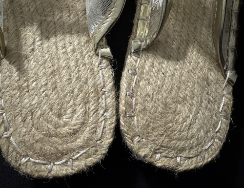 Women’s Espadrille Slip-On Flats Beige Mesh Floral Embroidered EU 38 US 7.5 - Picture 5 of 6