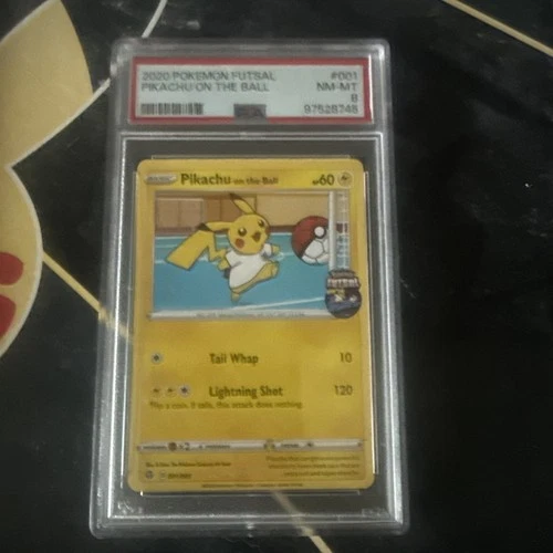 Pokemon! PSA 8 Pikachu on the Ball 001/005 Futsal Promo Card UK Exclusive