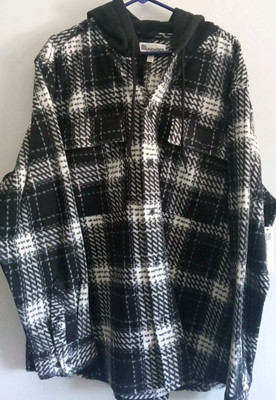 No Boundaries Polar Fleece Hoodie Men's Size 2XL (50-52) Black White Oversized