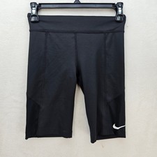 NIKE GIRL'S MEDIUM TROPHY BIKE DRI FIT TRAINING SHORTS CJ7562-010 BLACK NWOT
