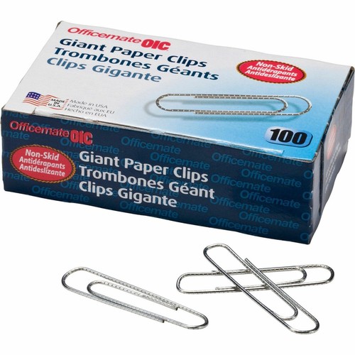 Oic Giant-size Non-skid Paper Clips - 100 / Box - Silver (OIC99915) - Picture 8 of 9
