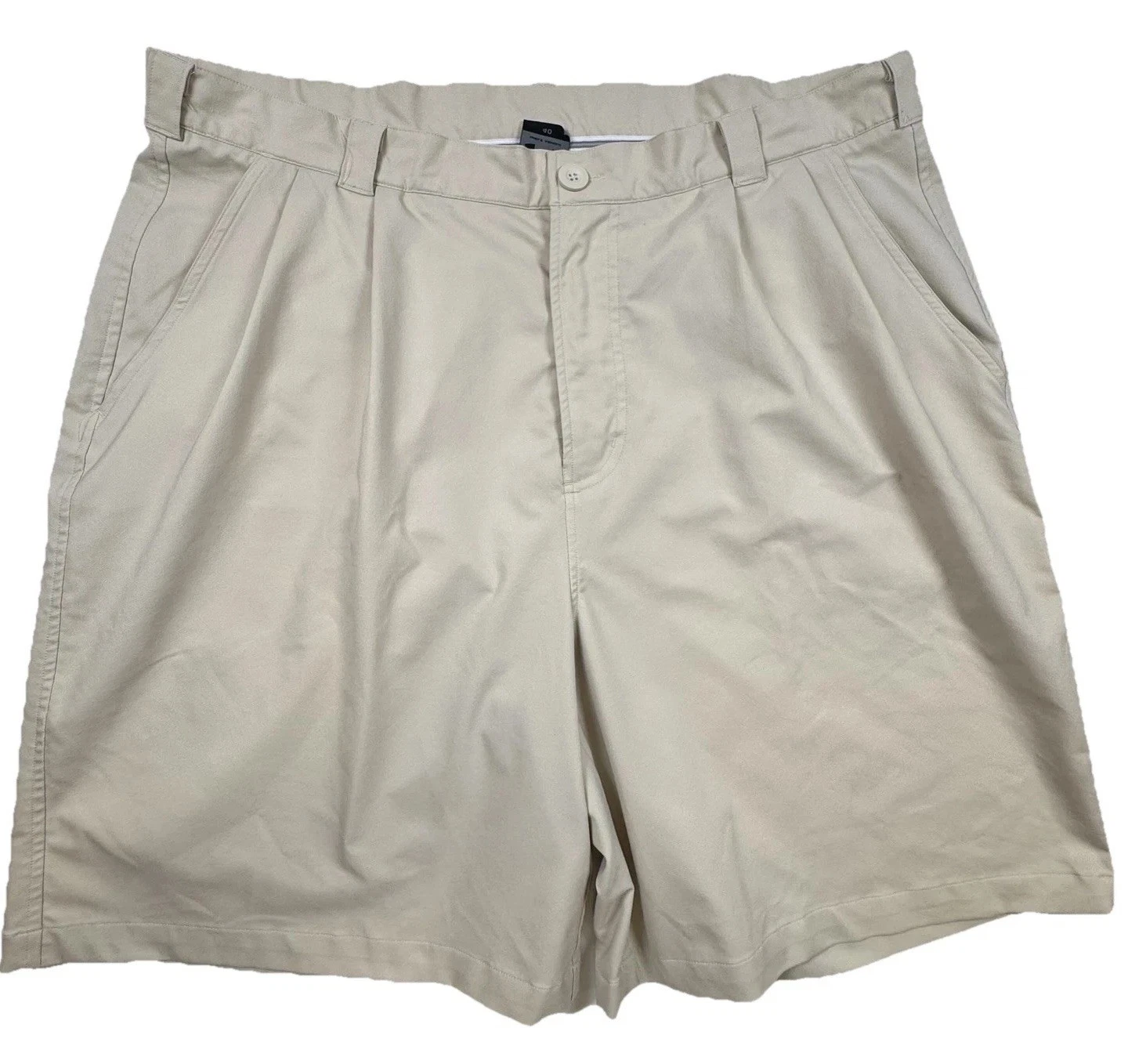 Under Armour Shorts Mens 40 Beige Golf Chino Pleated Microfiber Pockets Casual