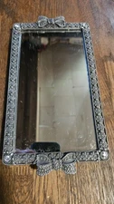 Metal Mirrored Rectangular Vanity Tray