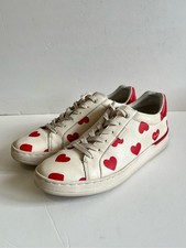 Coach Womens Lowline Heart-Print Leather Snea...