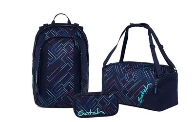 Satch Schulrucksack-Set AIR Purple Laser 3-teilig, Kollektion 2025