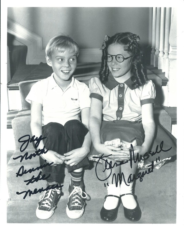 DENNIS THE MENACE: JAY NORTH & JEANNIE RUSSELL IN-PERSON SIGNED PHOTO