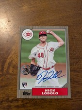 2022 Topps Update #87BA-NL Nick Lodolo 1987 Autographs Gold #/50