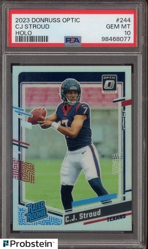 2023 Donruss Optic Holo Prizm #244 CJ Stroud Houston Texans RC Rookie PSA 10
