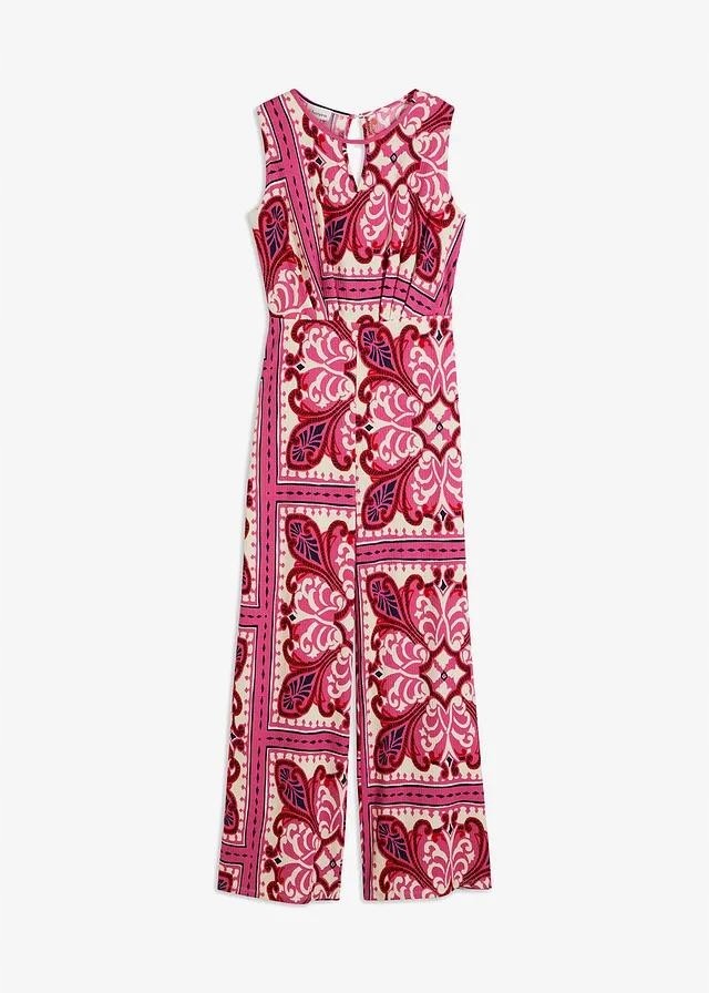 Neu Overall Gr. 52/54 Pink Bedruckt Damen-Jumpsuit Onesie