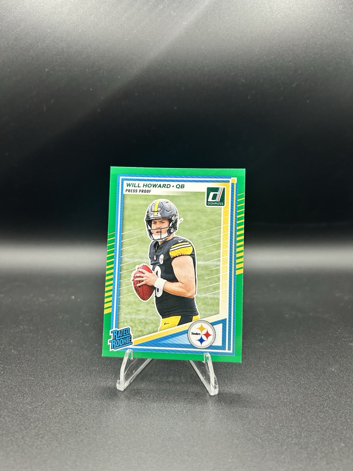 2025 Panini Donruss - Rated Rookie Will Howard #309 Press Proof Green (RC)