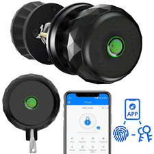 Door Knob, Smart Door Knob with 3 Ways Quick Unlock,Smart Door Lock,Black