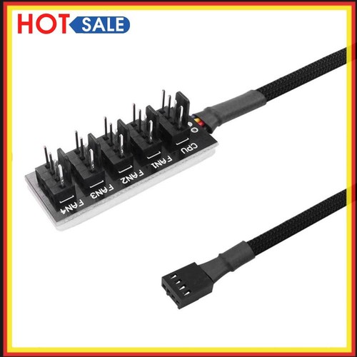 2Pcs 40cm 1 to 5 4Pin PWM Fan CPU HUB Splitter PC Case Cooler Power Adapter