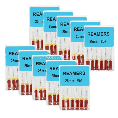 10-100Confezioni 25mm Dentale Endo Radice Canale File Alesatori Acciaio Inox Uso Manuale - Foto 20 di 65