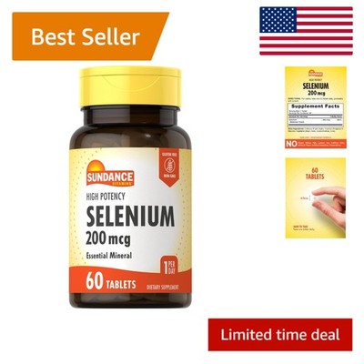 Selenium 200 mcg Supplement | 60 Tablets | High Potency Formula | Vegetarian,...