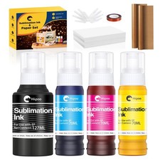 Sublimation Ink Set with 110 Sheet Sublimation Paper 8.5x11  120G, 2 Pack Tef...