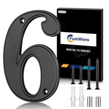 FumWens 5 Inch House Numbers, Black Large Modern House Numbers for Outside