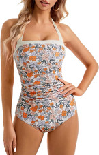 RXRXCOCO XL UK 12-14 Tummy Control Swimwear Halter Padded Swimming Costume One