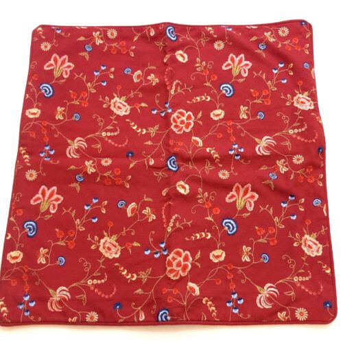 New! POTTERY BARN Yasmin Embroidered Cotton Decor Pillow Cover Case 1 Pc 18"x18"