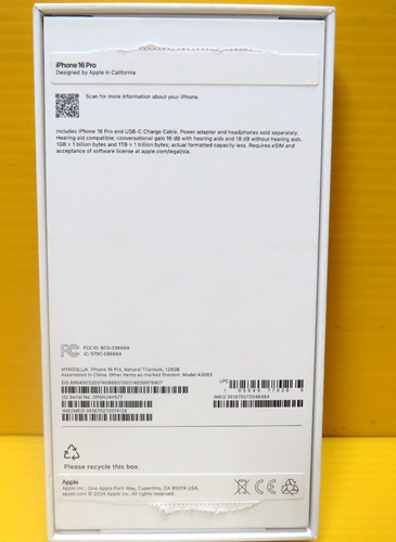 L@@K 📱☎️ Apple iPhone 16 Pro - 128 GB - Natural Titanium MYMD3LL/A Free Ship - Afbeelding 9 van 11