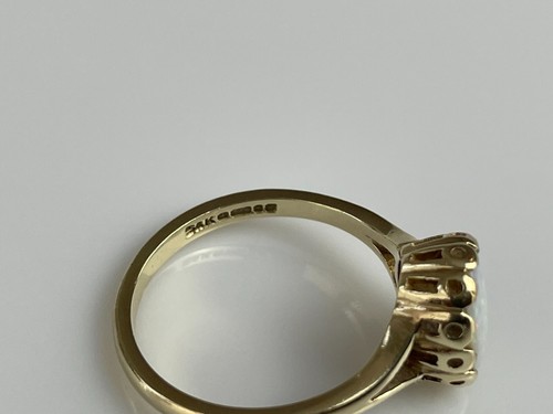 1986 Opal Ring 9ct Gold Fire Opal Vintage Ring - Size K - 第 15/18 張圖片