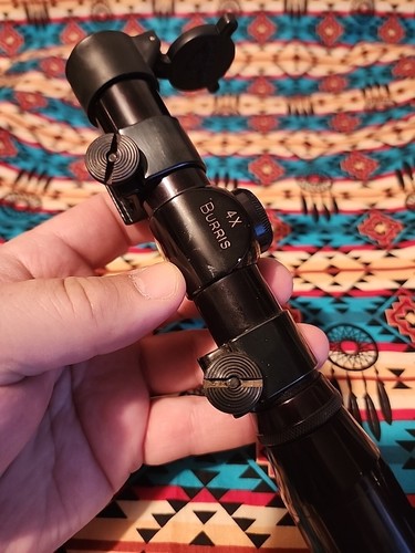 BURRIS 4X GLOSS SCOUT SCOPE DUPLEX RETICLE RIFLE SCOPE WITH RINGS & CAPS - Picture 9 of 16