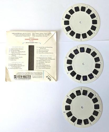 Sarasota JUNGLE GARDENS ViewMaster 3 REEL Set A978 w/ envelope Florida Botanical - Picture 5 of 6