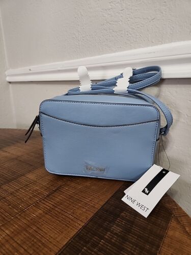 Nine West Baby Blue Calandra Womens Handbag Purse Cross Body Shoulder OBO NWT