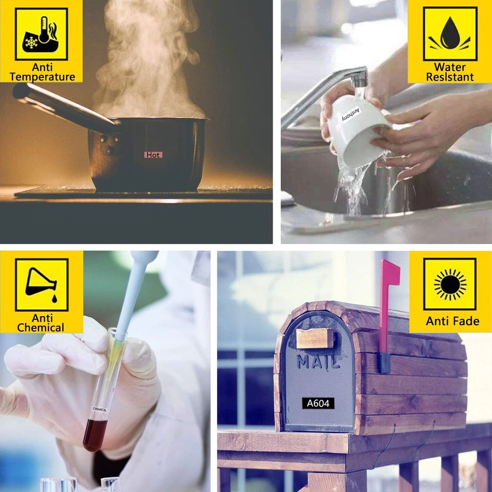 Paquete de 5 cintas de repuesto para Casio XR-12WE 12 mm negro sobre blanco para Casio KL Foto 3 de 4