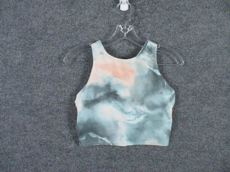athleta tie dye cropped shelf bra pullover tank-top