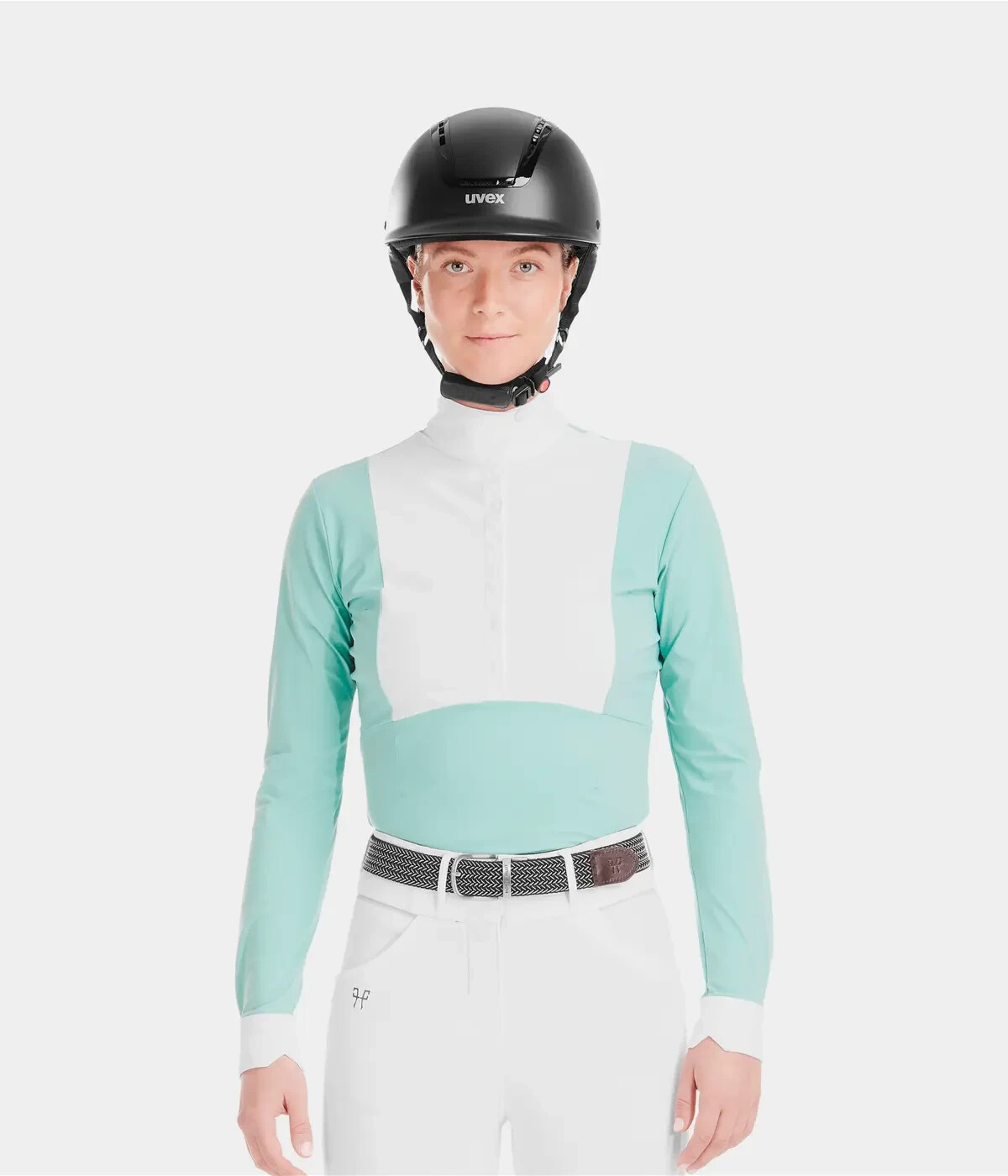 Horse Pilot, New, Monica long sleeve show shirt, Sea Green, Large MSRP $190