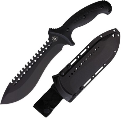 Begg Knives Bolo Fixed Knife 8'' AUS-10A Steel Full Tang Blade Black Nylon Handle