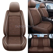 For Honda Full Surround Set 5-sits Front Rear Icesilkleather Seat Covers Brown