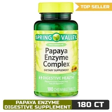 Spring Valley Papaya Enzyme Complex, 180 Chewable Tablets