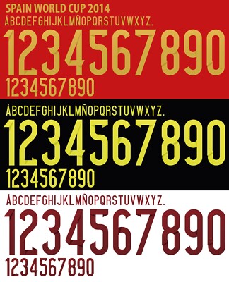 Name&Number Set For Spain World Cup 2014 Home/Away Football National Soccer