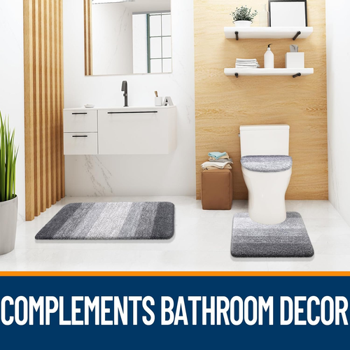 Soft Microfiber Bathroom Toilet Lid Cover, Machine Washable Seat Covers, 17.5X15 - Picture 7 of 12