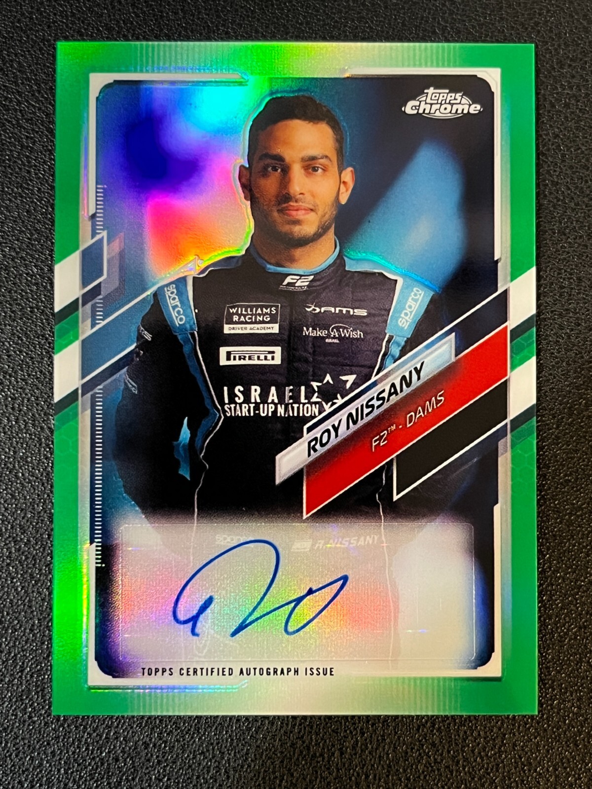 Roy Nissany 2021 Topps Chrome Formula One F1 Auto Green Refractor /99 F2