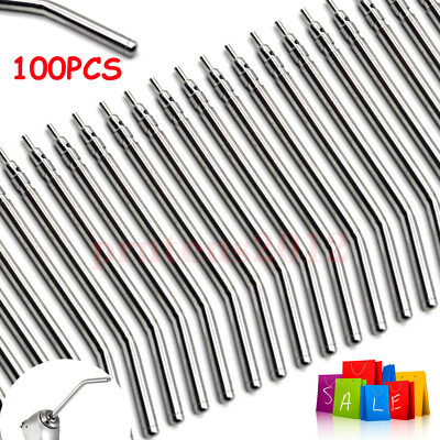 100pcs Dental Air Water Spray Triple 3-way Syringe Metal Nozzles/Tips/Tube HYL