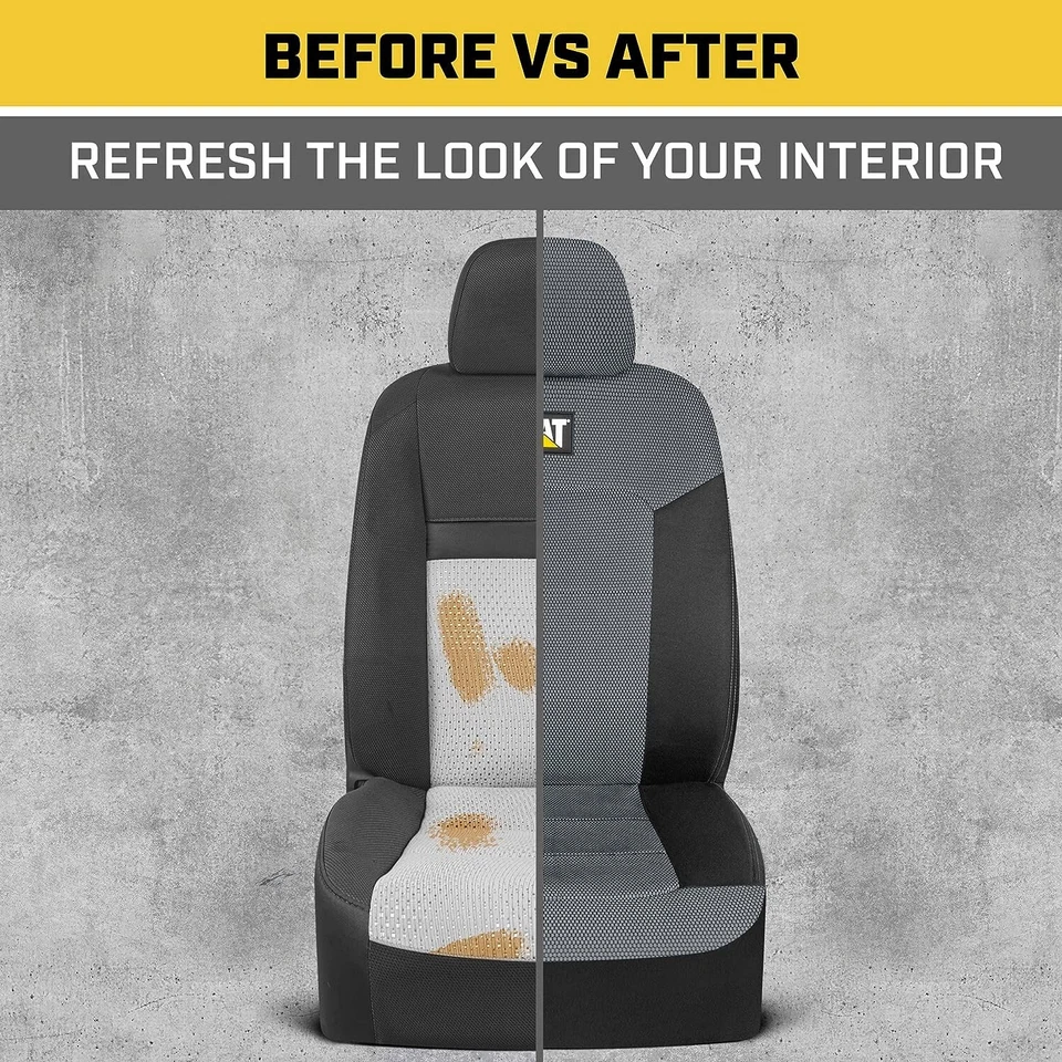 Juego de fundas de asiento para asientos delanteros para Toyota Caterpillar - negro/gris Foto 4 de 4