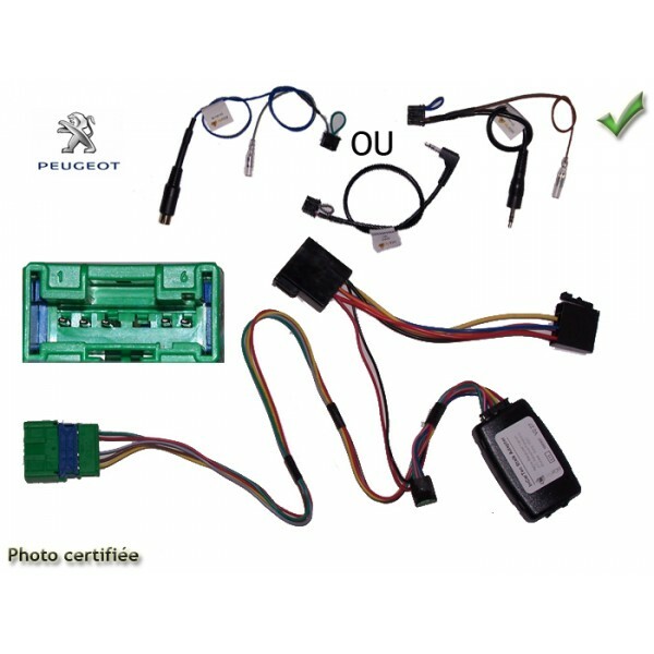 Commande au volant Peugeot 206 1999 2000 commande radio fiche verte 6 voies