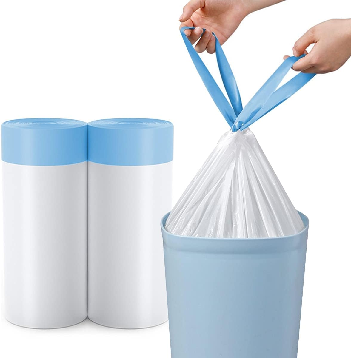5L Bin Bags Small Bin Liner Clear Drawstring Trash Bags Pedal Waste Liners with