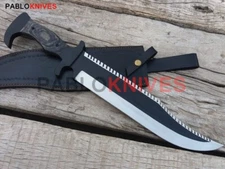 Premium Hand Forged Carbon Steel Hunting Bowie Rambo  Full tang  Knife Black